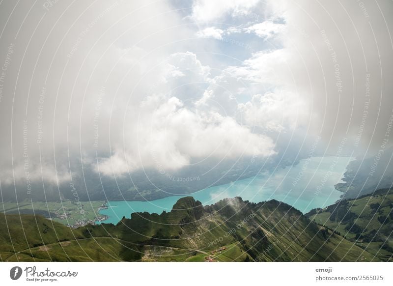 Brienzersee Umwelt Natur Landschaft Himmel Wolken Sommer Herbst Klima Wetter Alpen Berge u. Gebirge natürlich grün Tourismus Schweiz Wandertag Wanderausflug