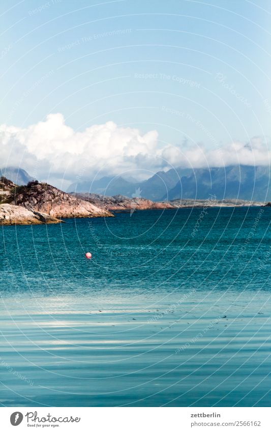 Lofoten Polarmeer Europa Felsen Ferien & Urlaub & Reisen Fjord Himmel Himmel (Jenseits) Horizont Insel Landschaft maritim Meer Natur nordisch Norwegen