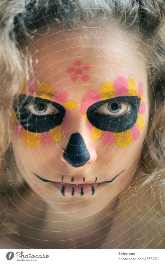 dios de los muertos III Haare & Frisuren Haut Gesicht Kosmetik Schminke Halloween Tag der Toten Mensch feminin Junge Frau Jugendliche Auge Nase Mund Lippen 1