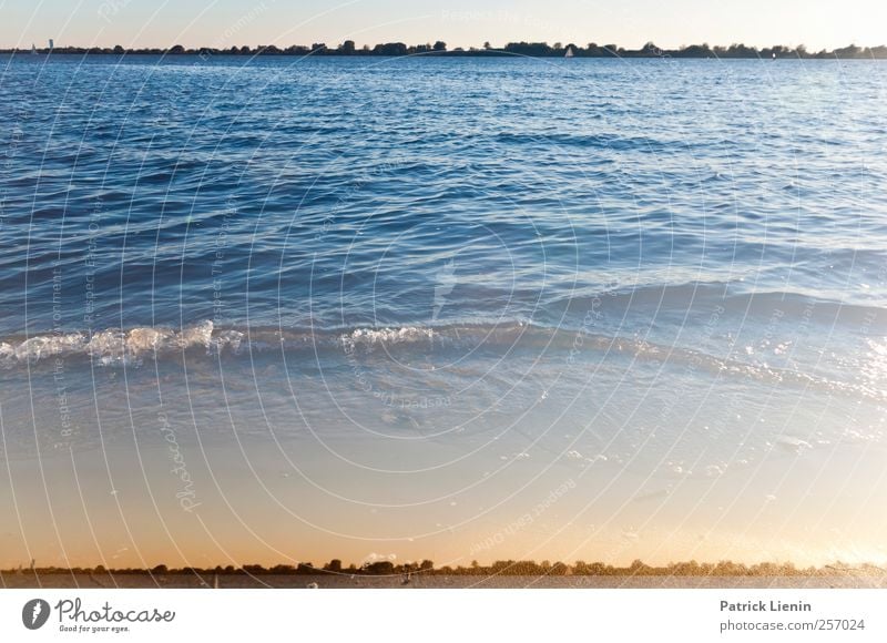 Unterwelt Umwelt Natur Landschaft Urelemente Luft Wasser Himmel Wetter Schönes Wetter Wellen Flussufer Strand atmen ästhetisch bizarr Einsamkeit einzigartig