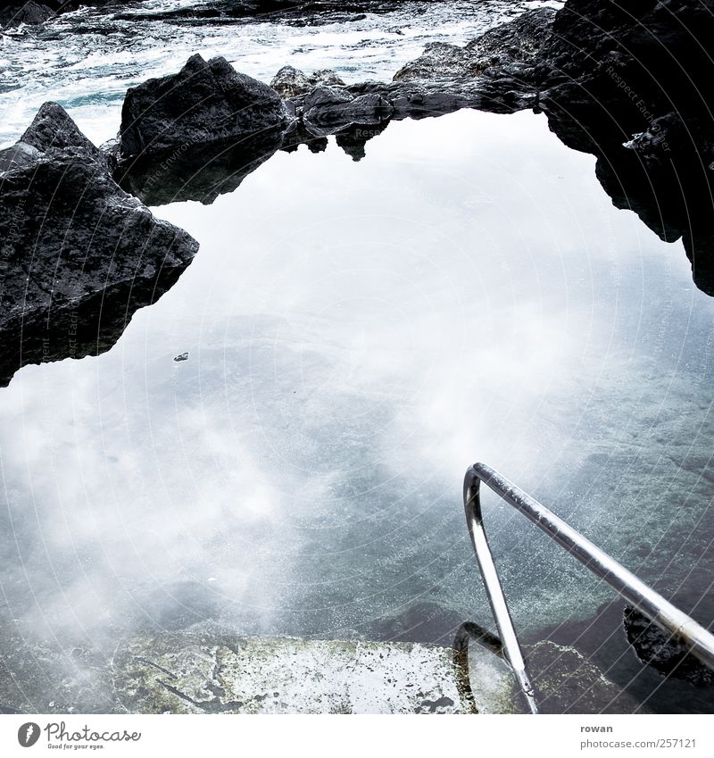 pool Wellness Leben Wohlgefühl ruhig Whirlpool Schwimmen & Baden Umwelt Natur Wasser Felsen Teich Bach Fluss Wasserfall blau Erholung Stein Glätte