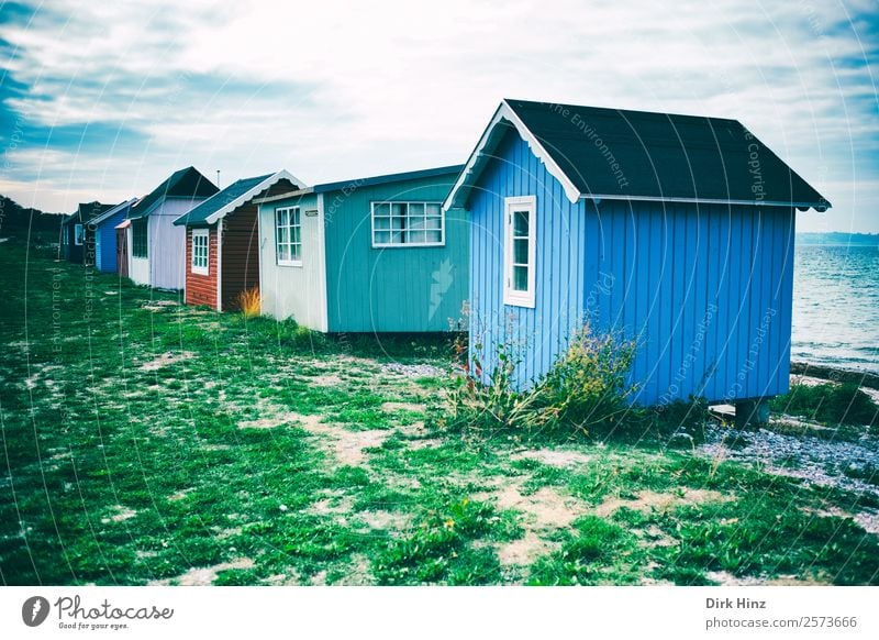 Strandhäuser auf der dänischen Insel Ærø Ferien & Urlaub & Reisen Tourismus Ausflug Ferne Freiheit Sommerurlaub Sonne Meer Natur Landschaft Wolken Küste Ostsee