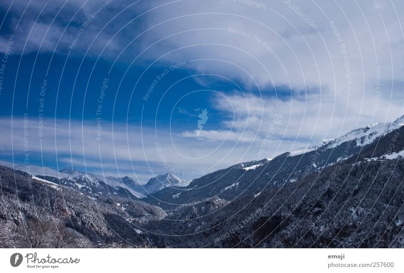 blaugrau Umwelt Natur Landschaft Himmel Winter Schönes Wetter Schnee Alpen Berge u. Gebirge Gipfel Schneebedeckte Gipfel kalt Farbfoto Außenaufnahme