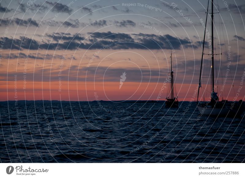 Abendrot - Seemanns Not Ferien & Urlaub & Reisen Sommer Meer Wellen Natur Himmel Wolken Nachthimmel Horizont Wind Bucht Fjord Nordsee Ostsee Jacht Segelboot