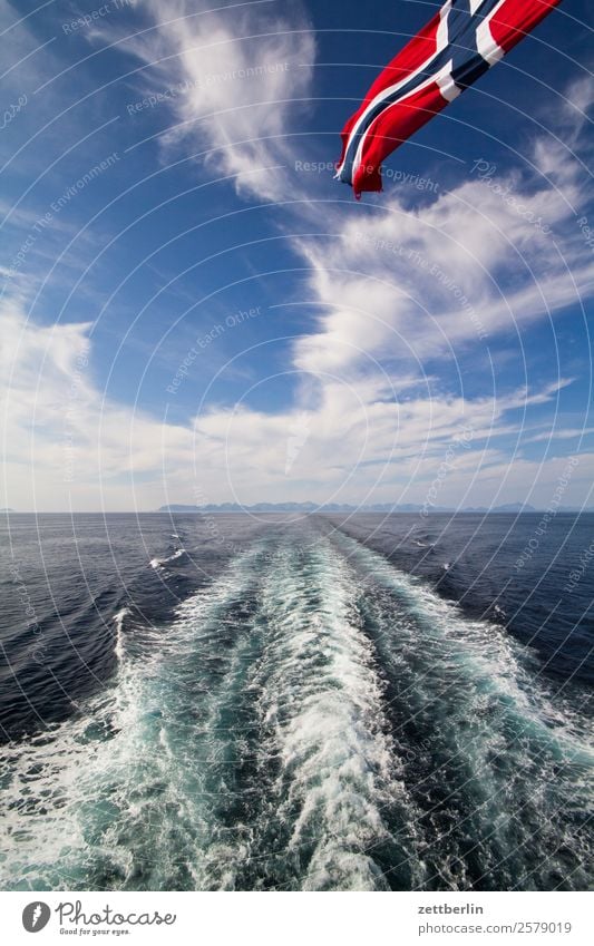 Abschied von Lofoten Polarmeer Felsen Ferien & Urlaub & Reisen Fischereiwirtschaft Fjord Himmel Himmel (Jenseits) Horizont Insel Landschaft maritim Meer Natur