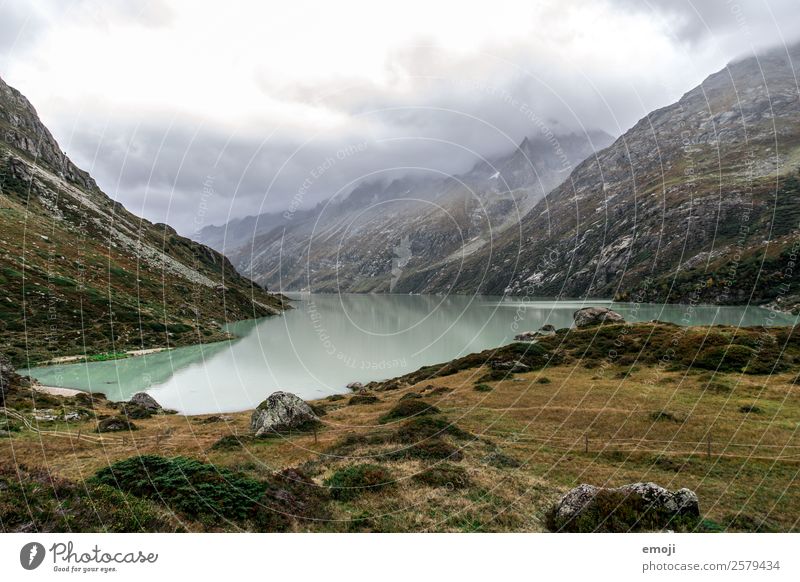 Göscheneralpsee Freizeit & Hobby Wandertag Umwelt Natur Landschaft Wolken Herbst Klima Wetter Berge u. Gebirge See Fluss außergewöhnlich natürlich grün