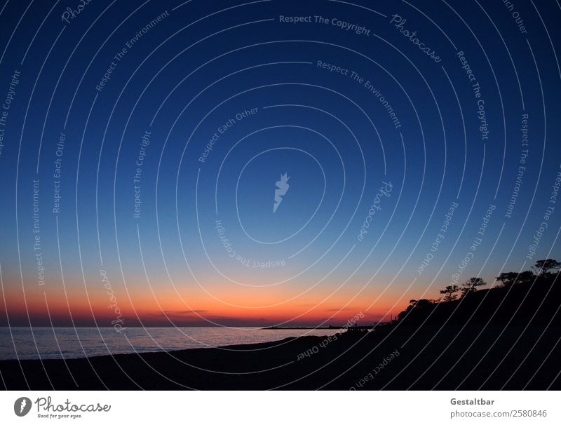 Sonnenuntergang in der Toskana Natur Landschaft Himmel Nachthimmel Sonnenaufgang Sommer Baum Küste Strand Mittelmeer Stimmung schön Farbfoto Außenaufnahme