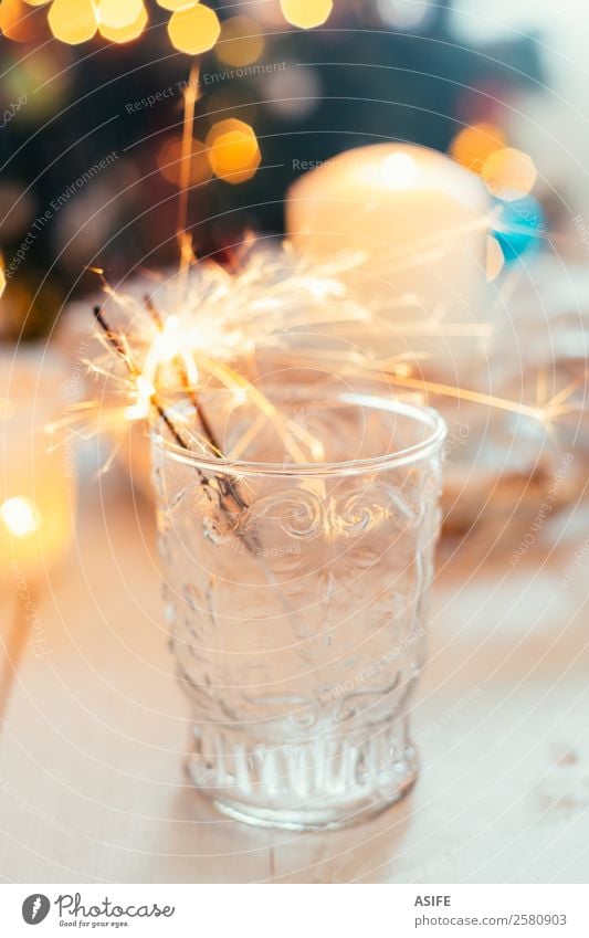 Wunderkerzen im Glas Freude Dekoration & Verzierung Feste & Feiern Weihnachten & Advent Silvester u. Neujahr Wärme Baum Kerze Fröhlichkeit weiß Funken