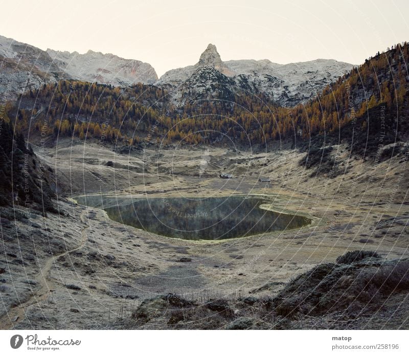 Funtensee Klettern Bergsteigen wandern Natur Landschaft Wasser Herbst Eis Frost Baum Lärche Felsen Alpen Berge u. Gebirge Steinernes Meer