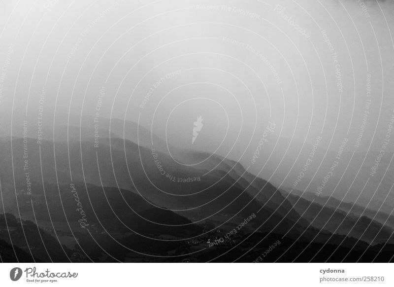 Landschaftsformen Umwelt Natur Gewitterwolken Wetter schlechtes Wetter Unwetter Nebel Regen Wald Dorf ästhetisch Einsamkeit einzigartig erleben Freiheit