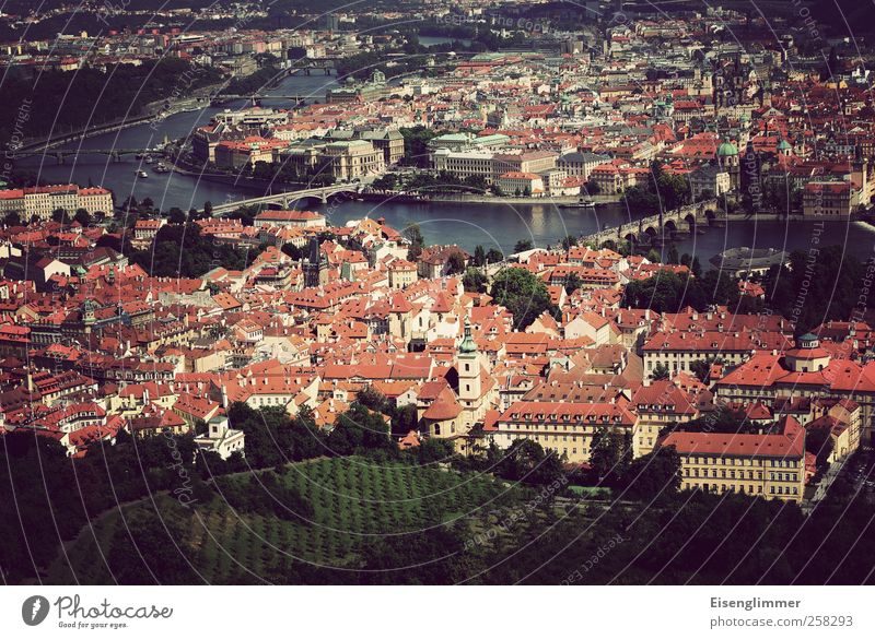 Prag Tschechien Europa Stadt Stadtzentrum Altstadt Haus Brücke Häusliches Leben ästhetisch Moldau Fluss Hauptstadt Farbfoto Gedeckte Farben Außenaufnahme Tag