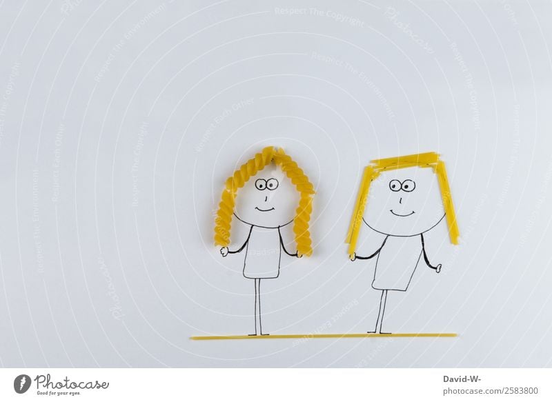 Friends Mensch feminin Junge Frau Jugendliche Erwachsene Schwester Freundschaft Paar Partner Leben Haare & Frisuren 2 Kunst Künstler Kunstwerk Mode blond Locken