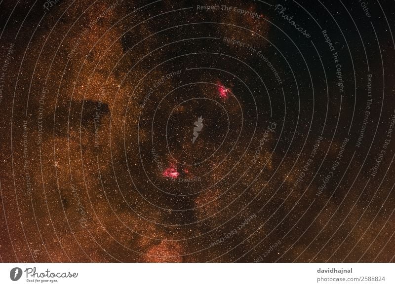 Omega und Adlernebel Technik & Technologie Wissenschaften Fortschritt Zukunft High-Tech Astronomie Umwelt Natur Himmel nur Himmel Wolkenloser Himmel Sommer