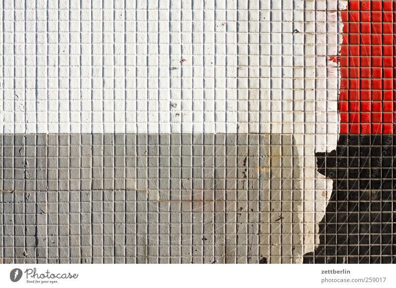 Wand Haus Baustelle Bauwerk Gebäude Architektur Mauer Fassade hell farbe flliesen Fliesen u. Kacheln Mosaik Rest wallroth Muster weiß grau schwarz Fuge