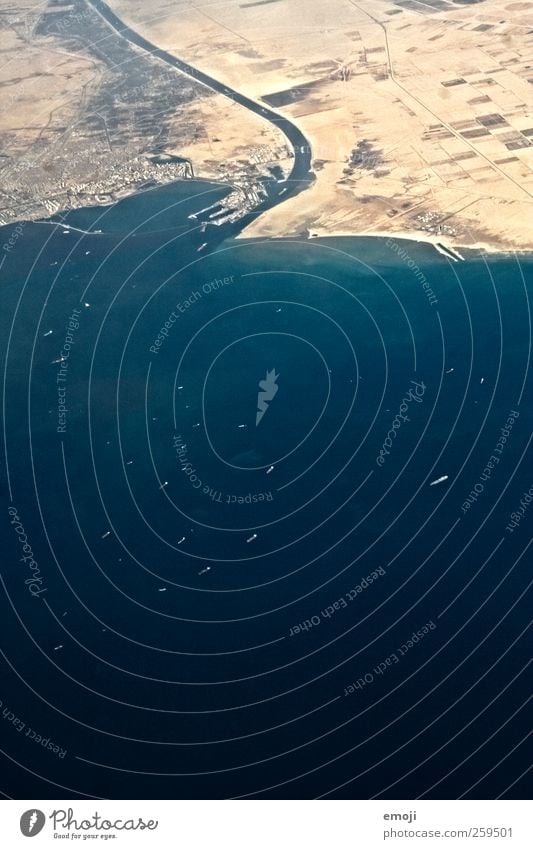 Delta Natur Dürre Küste Flussufer Meer Insel Wüste blau Meerwasser Wasser Schifffahrt Flußmündung Farbfoto Außenaufnahme Luftaufnahme Menschenleer