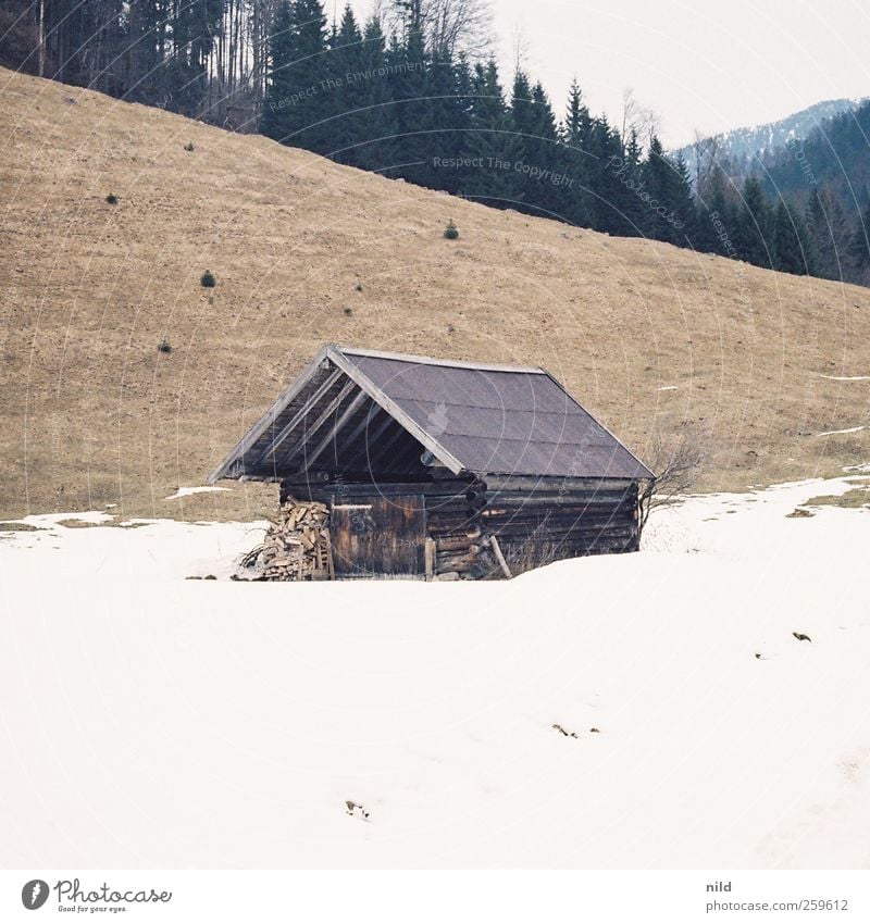 Stadel Ferien & Urlaub & Reisen Ausflug Winter Schnee Berge u. Gebirge wandern Wohnung Umwelt Natur Landschaft Wetter Wald Alpen Jachenau Hütte Gebäude Holz alt