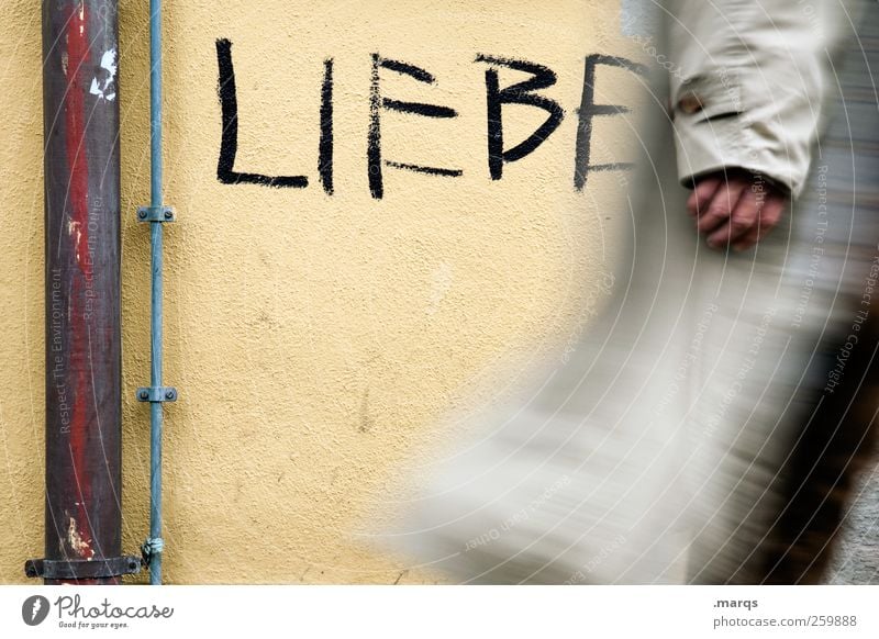 Nur die Liebe zählt Lifestyle Mensch Stadtzentrum Mauer Wand Zeichen Schriftzeichen Graffiti gehen loyal Menschlichkeit Solidarität Hilfsbereitschaft Eile