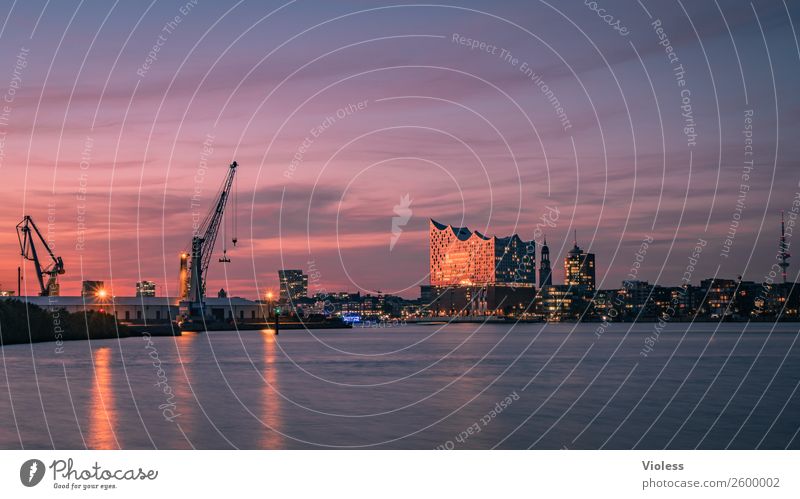 Schönste Stadt Skyline 7 Hafenstadt Bauwerk Gebäude Sehenswürdigkeit Wahrzeichen Denkmal glänzend außergewöhnlich Coolness fantastisch maritim Hamburg