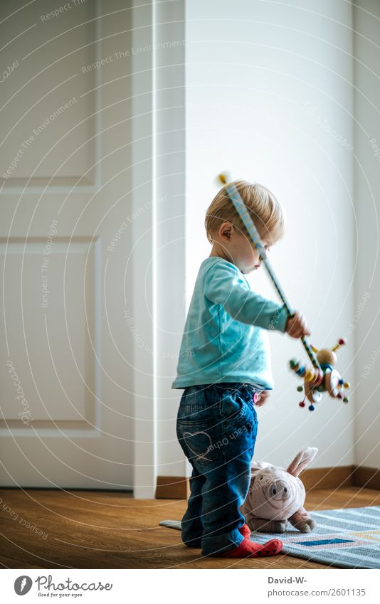 Spielzeug Leben Zufriedenheit Spielen Raum Kinderzimmer Kindererziehung Mensch Kleinkind Mädchen Junge Kindheit Gesicht Hand 1 1-3 Jahre beobachten Stofftiere