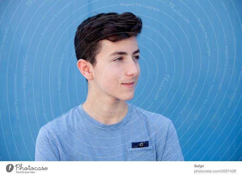 Porträt eines Teenagers Lifestyle Stil Glück schön Gesicht Mensch Junge Mann Erwachsene Jugendliche Mode Lächeln Coolness frisch modern natürlich niedlich