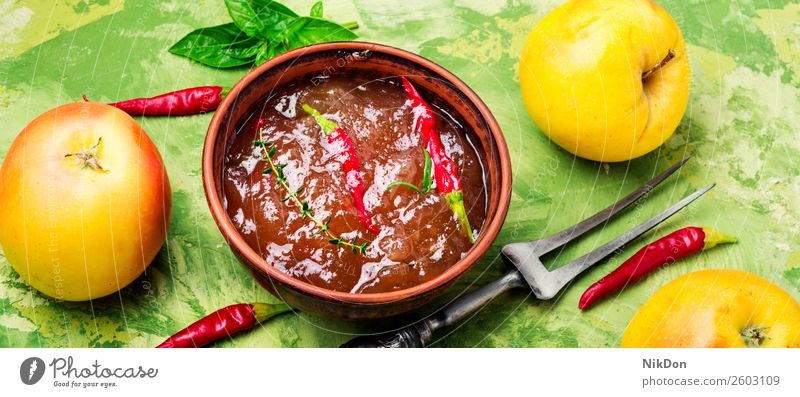 Hausgemachte Apfelsauce, Marmelade Saucen Lebensmittel Paprika Peperoni frisch lecker Frucht Schalen & Schüsseln Küche süß gekocht Gesundheit Dessert Püree