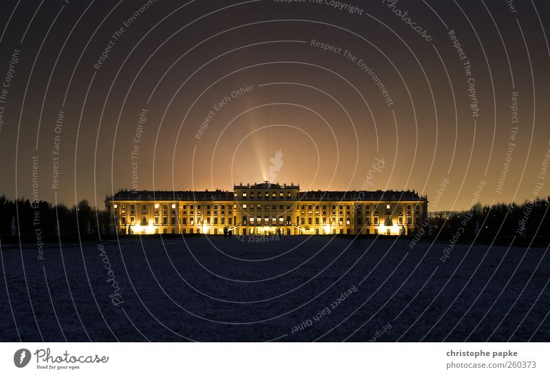 Belvedere Wien Österreich Burg oder Schloss Bauwerk Gebäude Architektur Sehenswürdigkeit leuchten dunkel Tourismus Renaissance erleuchten Außenaufnahme