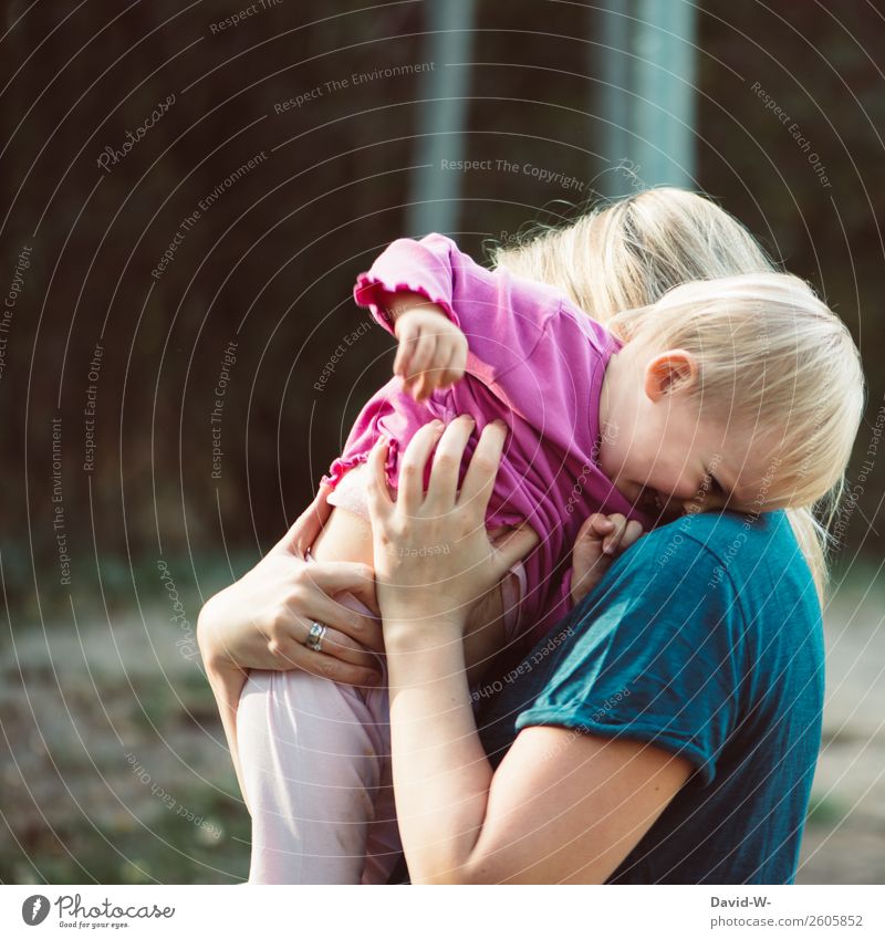 Liebe Kindererziehung Mensch feminin Kleinkind Mädchen Mutter Erwachsene Kindheit Leben 1-3 Jahre Umwelt Natur Sommer Schönes Wetter Lächeln lachen Zusammensein