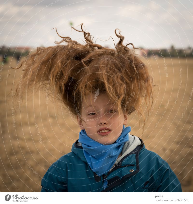 für L. Mensch feminin Kind Kindheit Jugendliche Leben Kopf Haare & Frisuren 1 8-13 Jahre Frühling Herbst Baum Feld braun rot Farbfoto Außenaufnahme