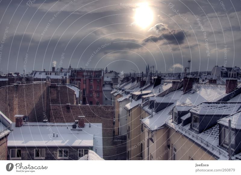 #260879 Städtereise Winter Schnee Himmel Wolken Horizont Stadt Hauptstadt Stadtzentrum Skyline bevölkert Haus Gebäude kalt dunkel Dach Schornstein Schneefall