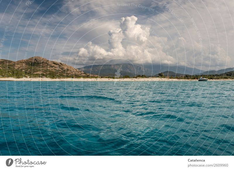 Mehr Meer; Küstenlandschaft mit Wolkenformation Tourismus Sommerurlaub Sonnenbad Strand Mensch Menschengruppe Landschaft Sand Wasser Himmel Wetter