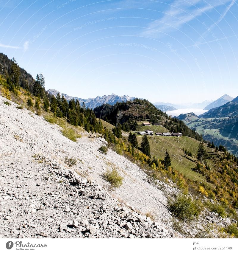 Bergwelt Freude Leben Wohlgefühl Ausflug Expedition Sommer Berge u. Gebirge Klettern Bergsteigen Sportstätten Landwirtschaft Forstwirtschaft Natur Landschaft