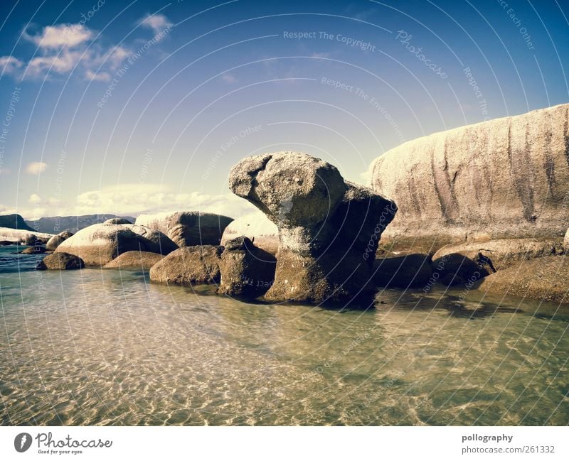 blue lagoon Ferien & Urlaub & Reisen Ausflug Ferne Freiheit Sommerurlaub Umwelt Natur Landschaft Wasser Himmel Wolken Wetter Schönes Wetter Hügel Felsen Wellen