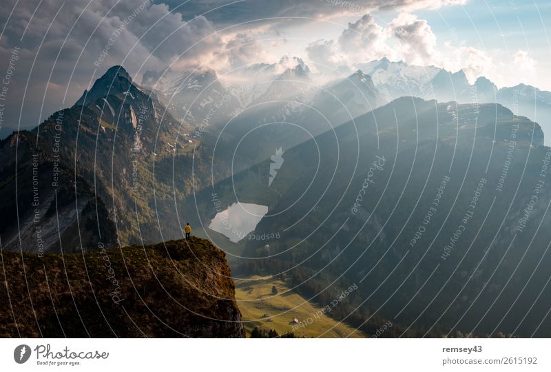 Appenzell Natur Landschaft Wolken Sonne Sonnenaufgang Sonnenuntergang Sonnenlicht Herbst Berge u. Gebirge Gipfel Ferien & Urlaub & Reisen leuchten wandern