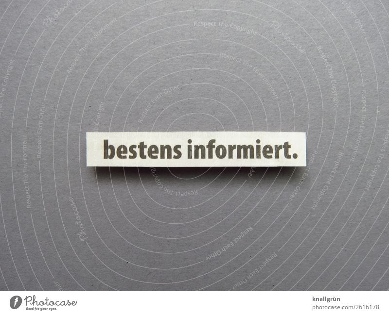 Bestens informiert Information Wissen Bildung Kommunizieren lernen lesen Buchstaben Wort Satz Text Typographie Sprache Kommunikation Lateinisches Alphabet