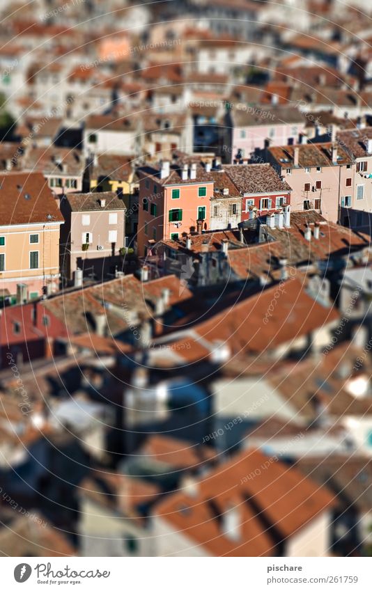 Entenhausen Stadt Stadtzentrum Haus klein Tilt-Shift Farbfoto Außenaufnahme Luftaufnahme Unschärfe Schwache Tiefenschärfe Panorama (Aussicht)