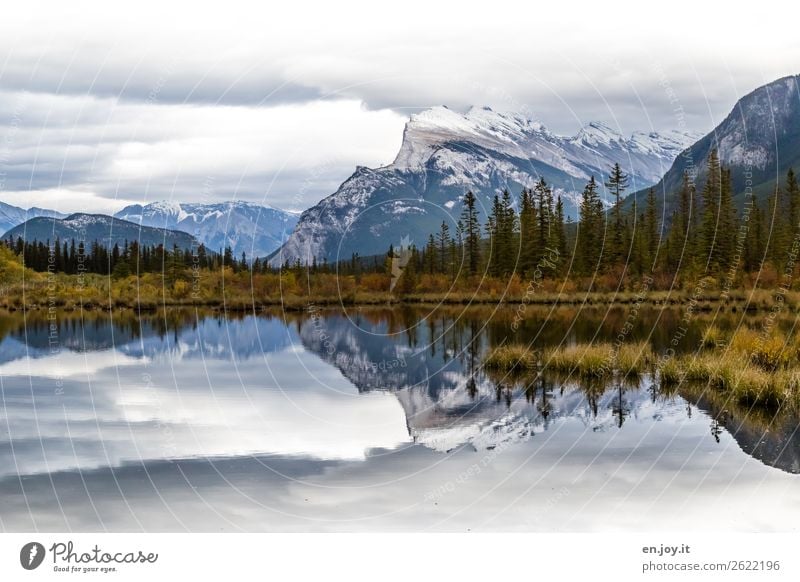 Vermilion Lakes Ferien & Urlaub & Reisen Ausflug Abenteuer Ferne Freiheit Expedition Berge u. Gebirge Natur Landschaft Wolken Herbst Mount Rundle