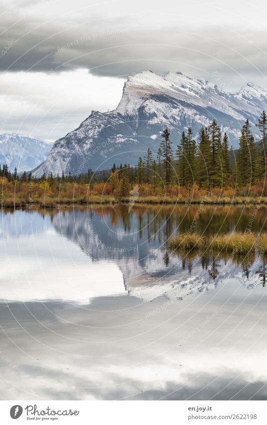 windstill Ferien & Urlaub & Reisen Ausflug Expedition Berge u. Gebirge Umwelt Natur Landschaft Himmel Wolken Herbst Felsen Mount Rundle Rocky Mountains