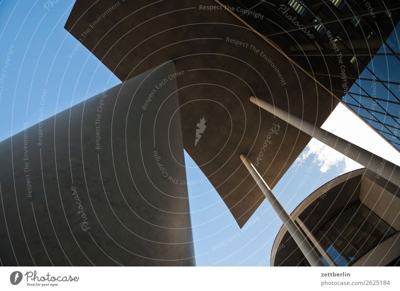 Paul-Löbe-Haus von unten Architektur Berlin Deutscher Bundestag Büro Großstadt Deutschland Froschperspektive Hauptstadt Himmel Himmel (Jenseits) Hochhaus