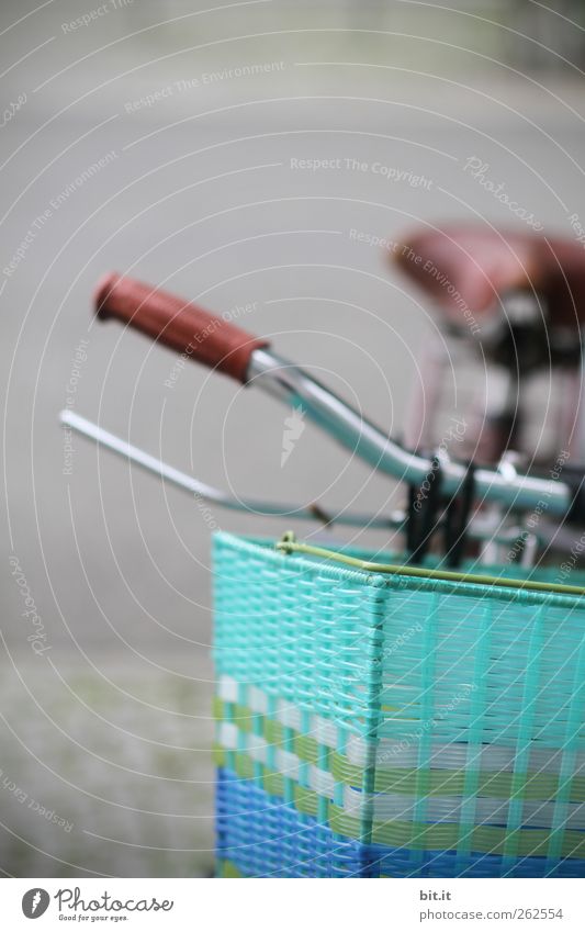 Alt und Neu Freude Fahrrad Verkehrsmittel Straße stehen alt blau Zufriedenheit Lebensfreude Fitness Kreativität Pause Korb Fahrradbremse Fahrradsattel