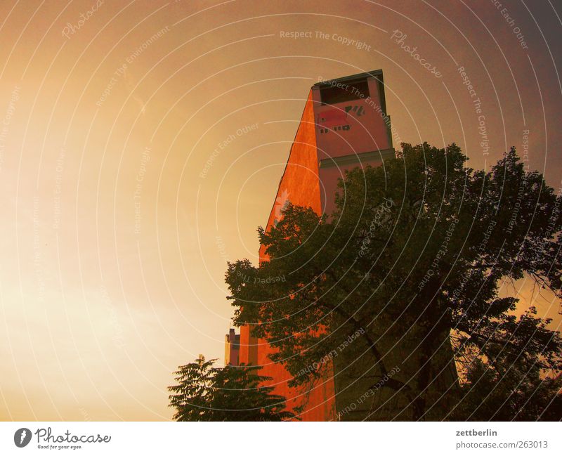 Giebel Stadt Hauptstadt Altstadt Menschenleer Haus Bauwerk Gebäude Architektur Mauer Wand alt Dachgiebel Baum Himmel (Jenseits) Abenddämmerung Farbfoto