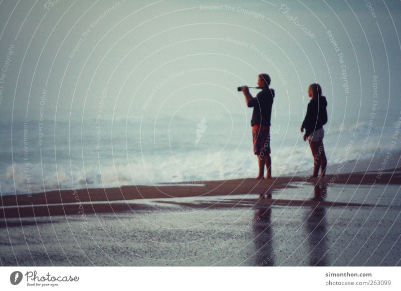 meer ausblick 2 Mensch Glück Meer Wasser Fotografie Sommerurlaub Urlaubsfoto Ferien & Urlaub & Reisen Urlaubsstimmung Liebespaar Paar beobachten Fotografieren