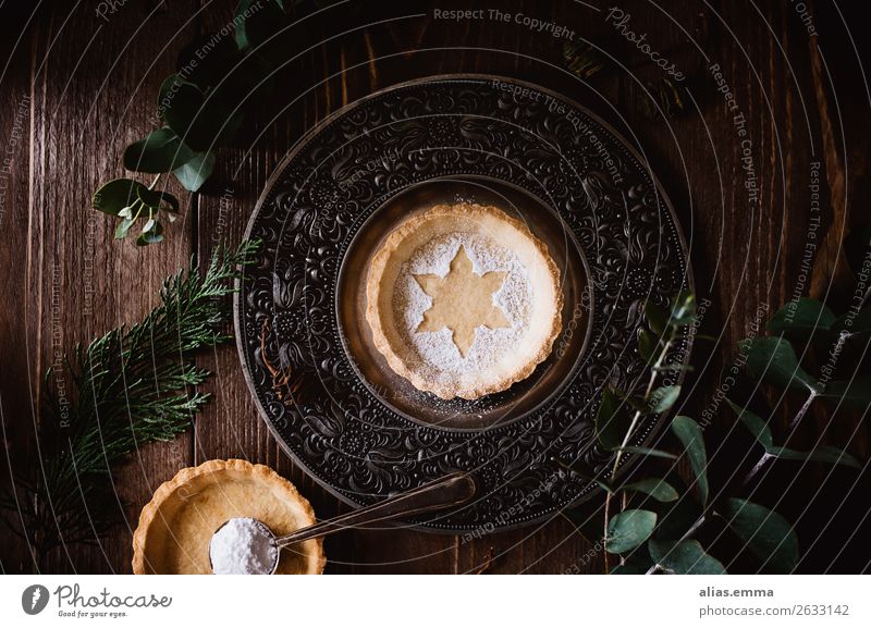 Weihnachtstarte - Zuckersüße Weihnachtsgrüße Küche Feste & Feiern Erntedankfest Weihnachten & Advent dunkel braun gelb grün schwarz Farbfoto Innenaufnahme