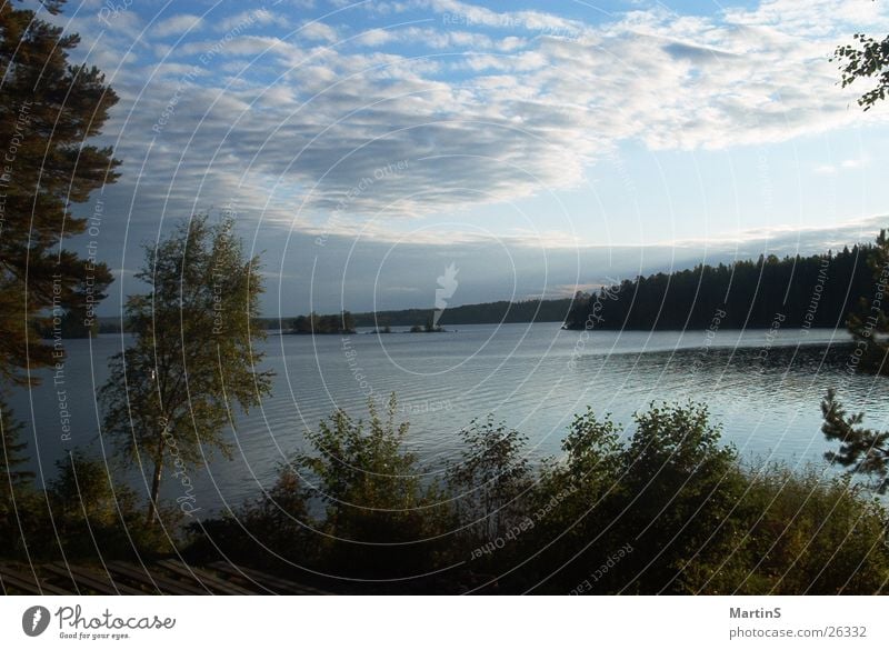 See Wolken Wald Schweden Wasser Himmel