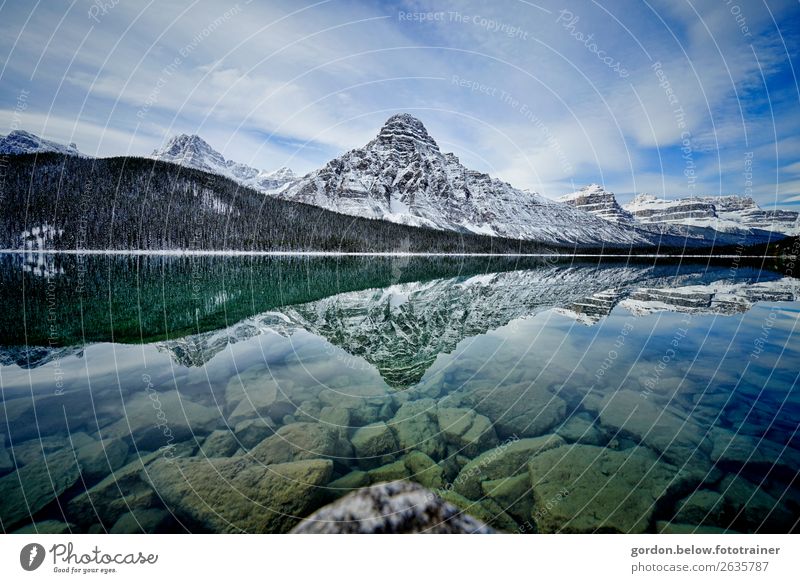 Naturmelodien Landschaft Pflanze Urelemente Wasser Himmel Wolken Baum Felsen Berge u. Gebirge Schneebedeckte Gipfel Flussufer See Stein beobachten ästhetisch