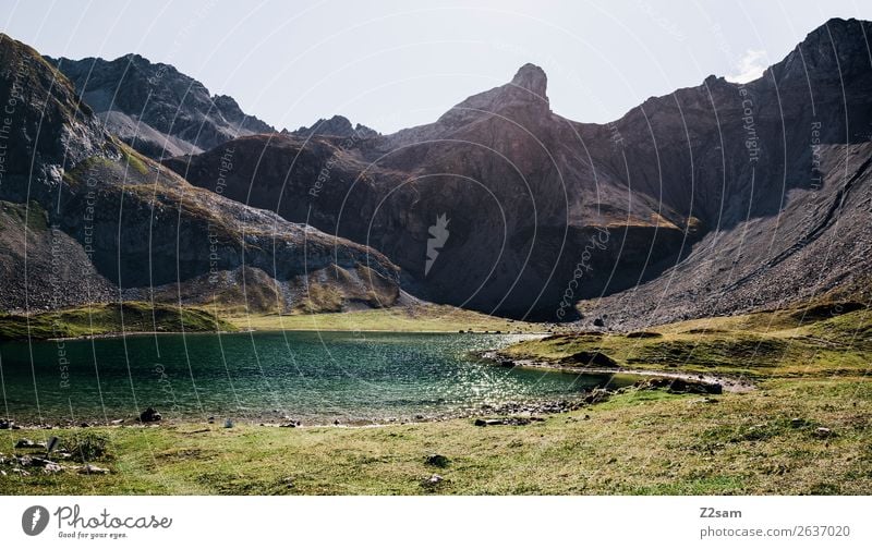 Gebirgssee | Seescharte AT Ferien & Urlaub & Reisen Abenteuer Berge u. Gebirge wandern Natur Landschaft Sonnenlicht Sommer Schönes Wetter Alpen natürlich grün