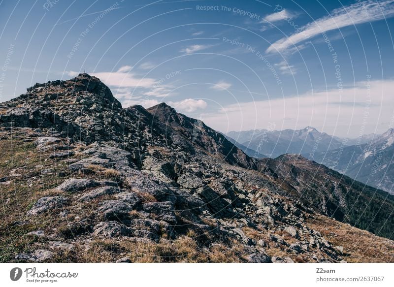 Glanderspitze | Venetberg im Pitztal wandern Natur Landschaft Himmel Sommer Felsen Alpen Berge u. Gebirge Gipfel gigantisch hoch blau Abenteuer Erholung