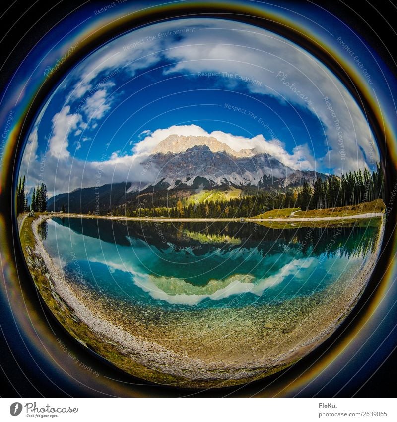 Zugspitze im Bergsee Ferien & Urlaub & Reisen Tourismus Ausflug Abenteuer Ferne Freiheit Berge u. Gebirge wandern Umwelt Natur Landschaft Urelemente Erde Wasser