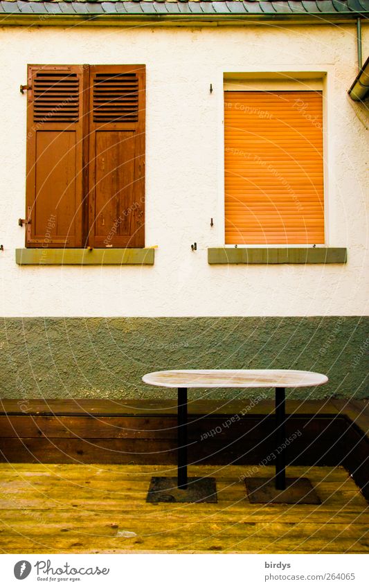 Variationen Terrasse Fassade außergewöhnlich frisch Häusliches Leben Rollladen Klappladen Tisch Holzfußboden geschlossen Fenster Fensterladen 3 Verschiedenheit