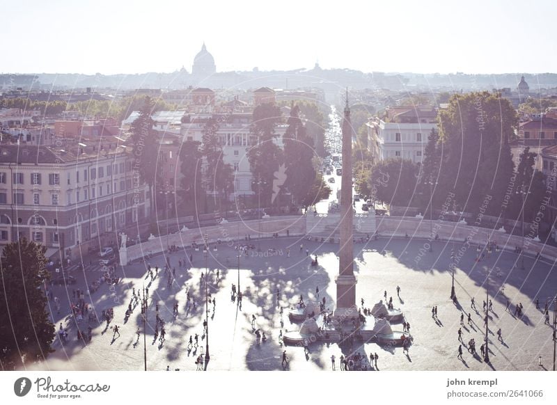 Rom II - Piazza del Popolo Italien Hauptstadt Stadtzentrum Altstadt Haus Platz Wahrzeichen Freundlichkeit Zusammensein Glück historisch Lebensfreude Idylle