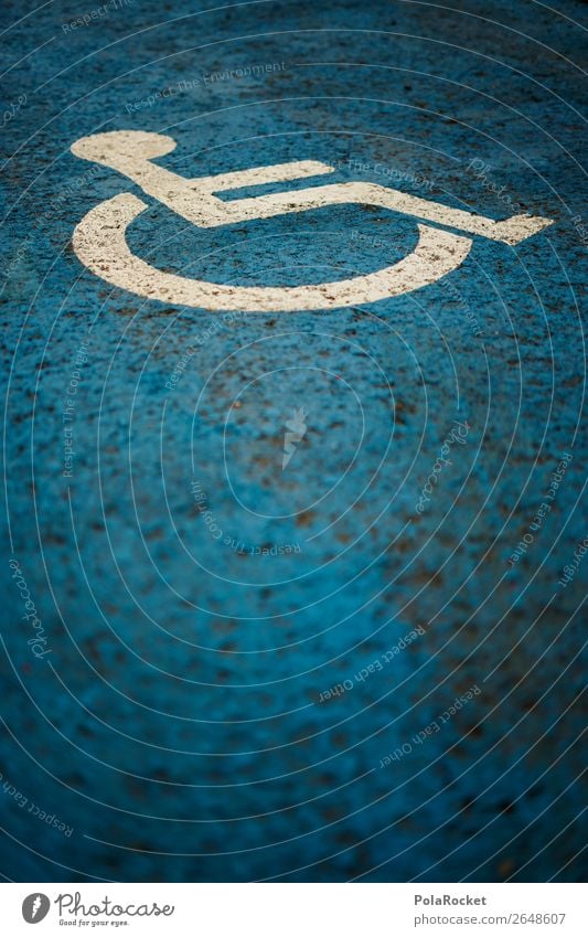 #AS# Handicap Mensch Fairness Rollstuhl Behinderte Behindertengerecht blau weiß Gerechtigkeit Fair Play Parkplatzsuche Asphalt Mitgefühl Gleichstellung gleich